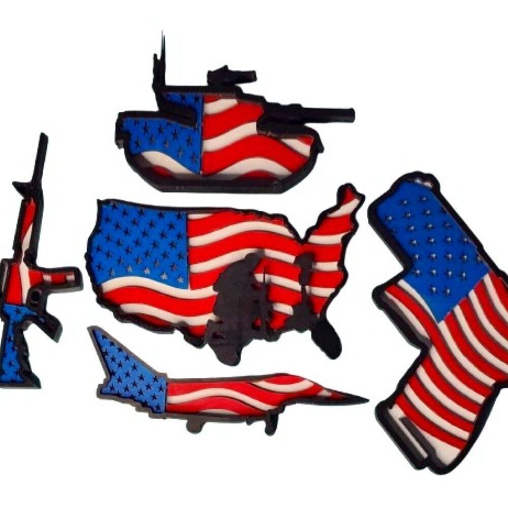 Patriotic fridge magnets Layered Design